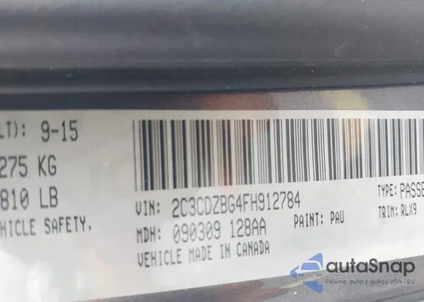 2015 Dodge Challenger Sxt Plus из США, поврежденный, VIN 2C3CDZBG4FH912784